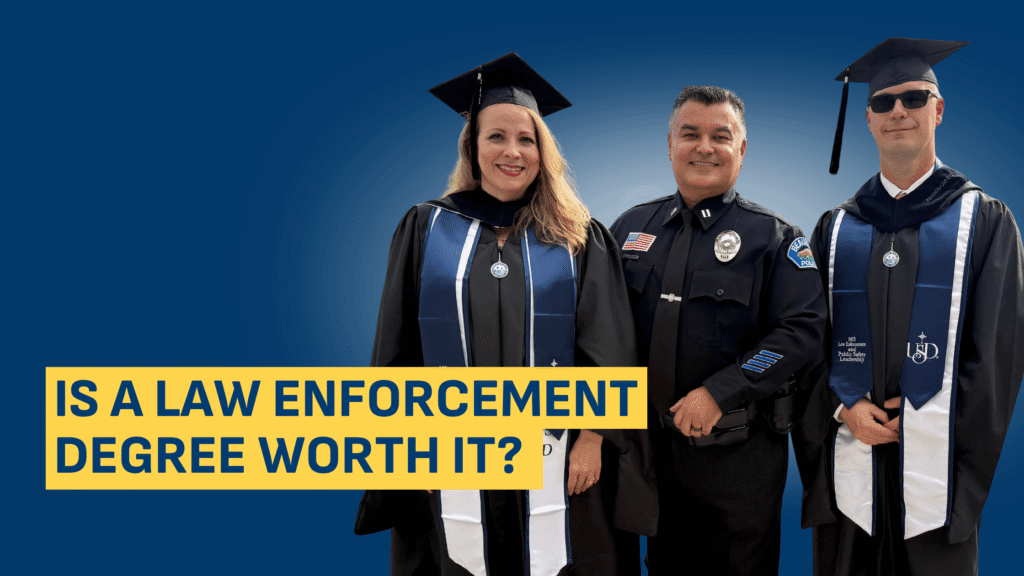 Two law enforcement professionals from Beaumont Police Department pose with their Chief
