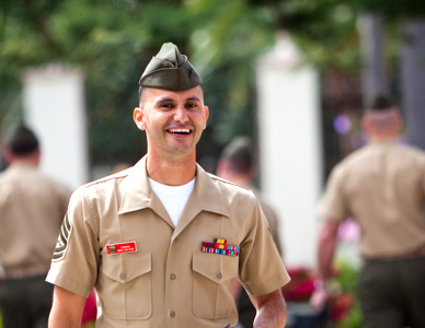 Man in military uniform smiling