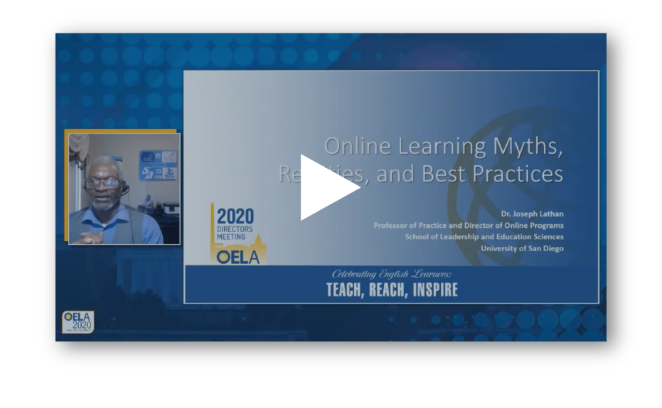 USD Online Learning Myths Webinar screenshot