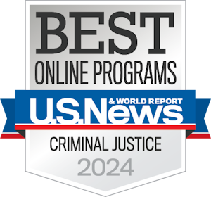 Best online criminal justice program badge 2024