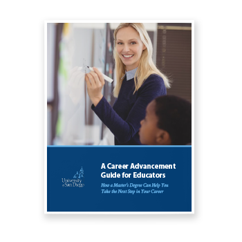 Cover of the  "A Career Advancement Guide for Educators" eBook from University of San Diego