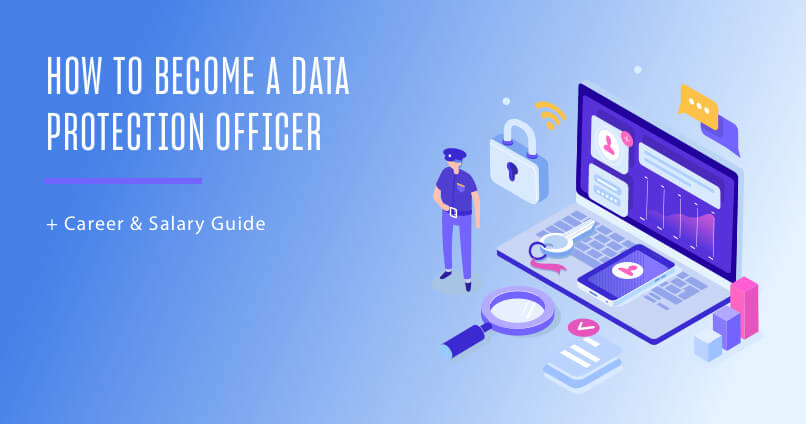 a blue graphic with a police officer graphic and cybersecurity icons