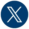 X (formerly known as Twitter) logo in a dark blue circle