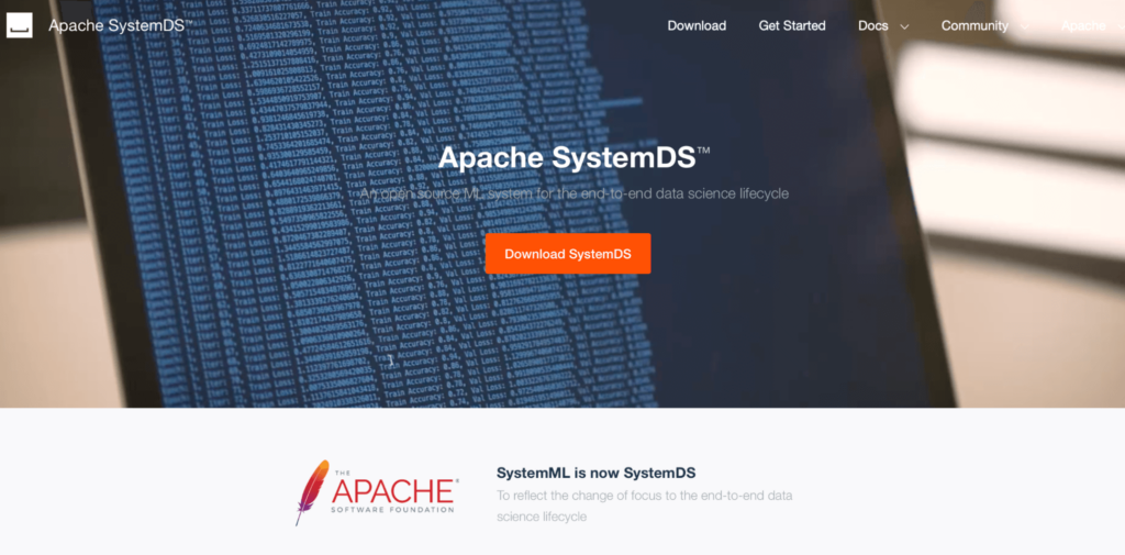 screenshot of apache systemsDS computer screen