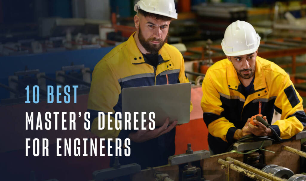 two engineers in yellow safety jackets work on a machine together