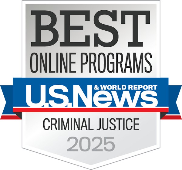 Badge Displaying Best Online Criminal Justice Degree 2025