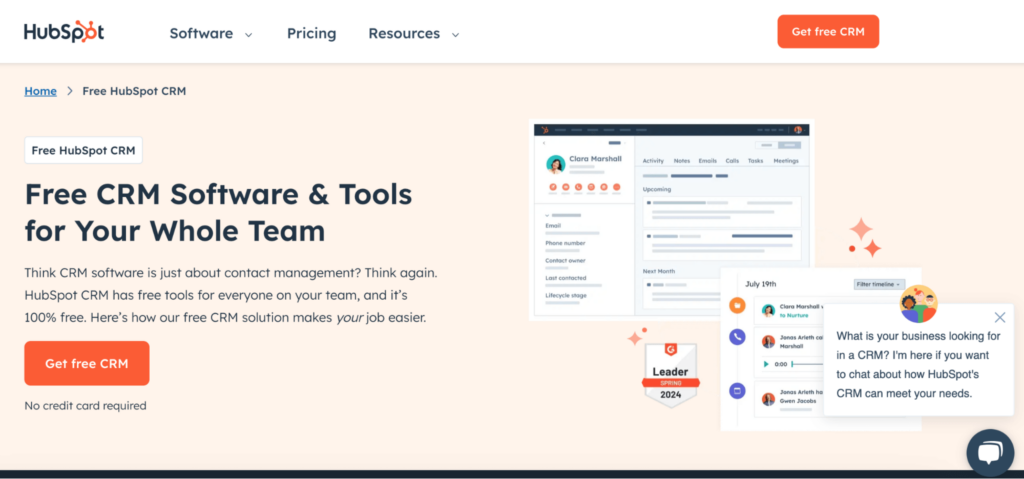 image_tooltip screenshot of the homepage of the website hubspot