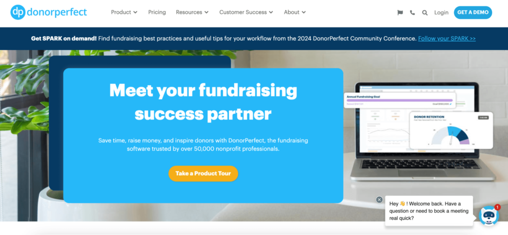 image_tooltip screenshot of the homepage of the site donorperfect