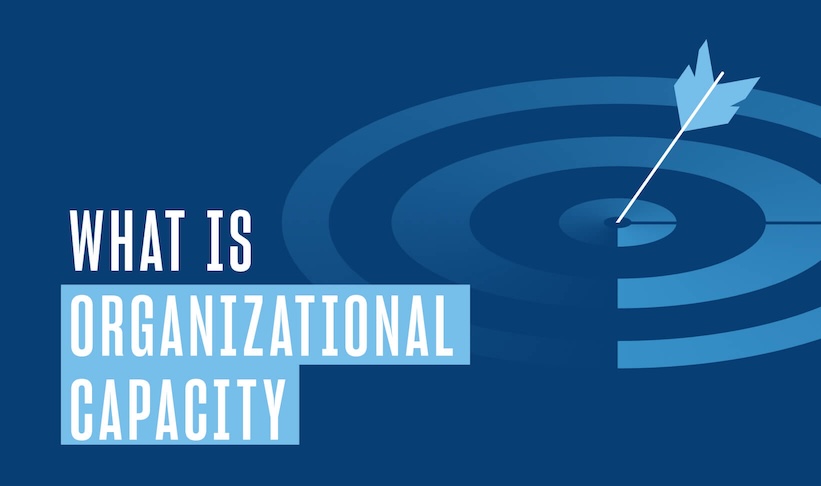 Image shows an arrow on a bullseye and the text says What Is Organizational Capacity?