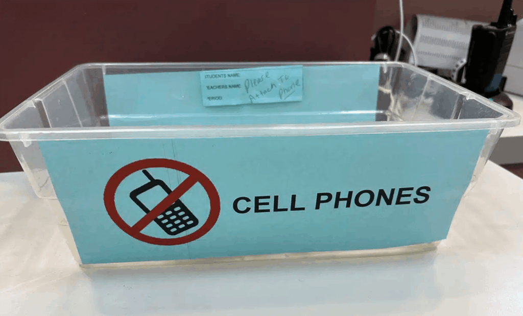 Designated Phone Drop-off Basket or Bin