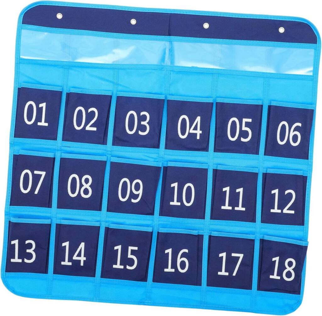 Wall-Mounted Phone Organizer With Numbered Pockets