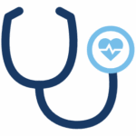 Dark blue stethoscope with heart 